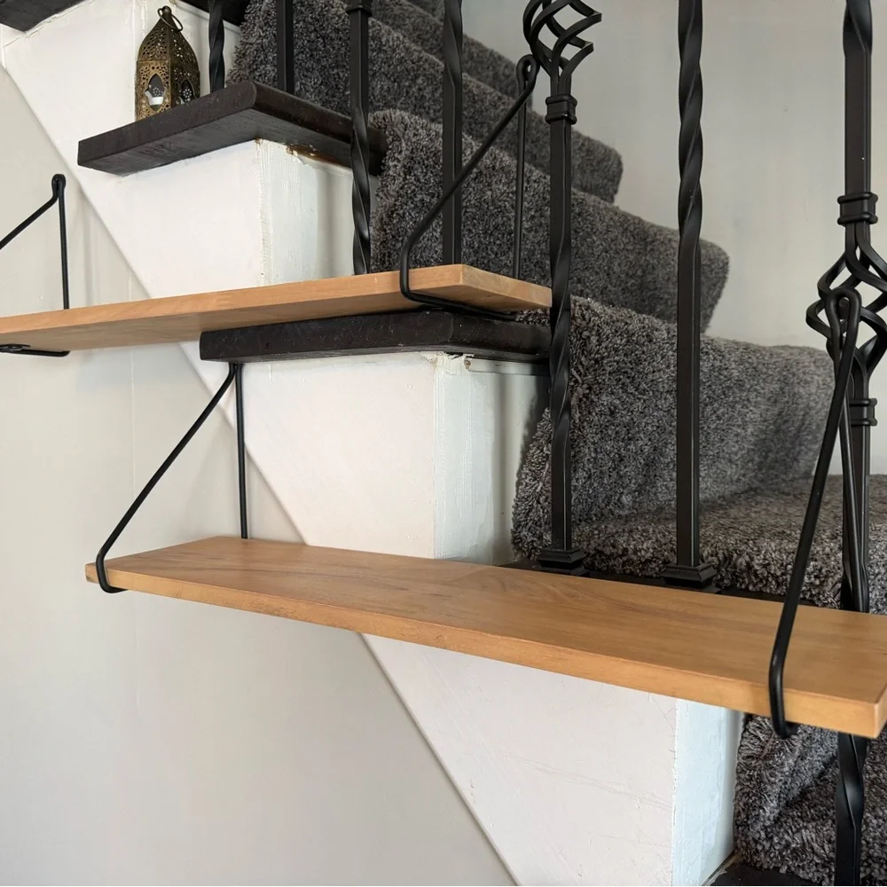 2 Wall Shelves with black detail